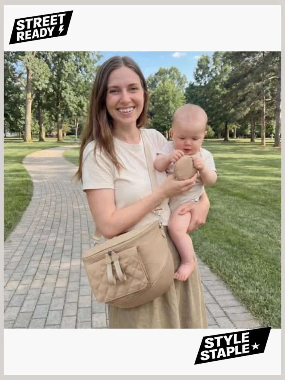 Compact Diaper Bag Crossbody with Changing Pad Nylon